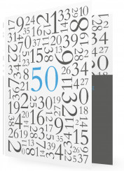Einladungskarten zum 50., Zahlen blau