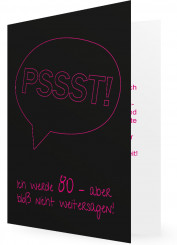 Einladungskarten zum 80. Geburtstag, Pssst pink