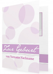 Geburt Karte für Mädchen, Flieder Punkte
