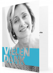 Geburtstag Dankkarte gestalten, Schrift und Foto, Blau