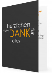 Geburtstag Dankkarte, Schrift orange