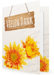 Geburtstag Dankkarte Vorlage, Gerbera orange