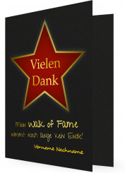 Geburtstag Danksagungen, Walk of Fame