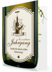 Geburtstag Danksagungskarten Vorlage, Weinflasche