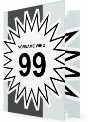 Geburtstag Einladungen, in Grau mit Sprechblase