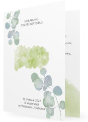 Geburtstag Einladungskarten 60., Eukalyptuszweig