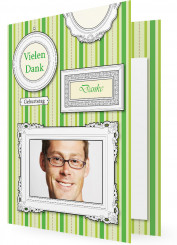 Geburtstagsdankeskarte, Bilderrahmen, grün