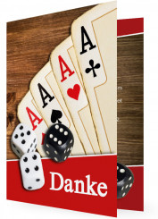 Geburtstagsdankeskarte Vorlage, Würfel und Karten