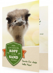 Geburtstagsdankkarte Vorlagen, Vogel Strauß