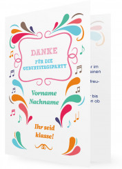 Geburtstagsdanksagung, bunte Party