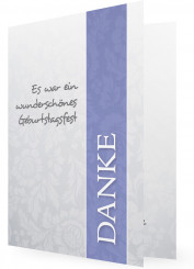 Geburtstagsdanksagungen Vorlagen, Klassische Karte mit Balken in Flieder