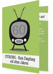 Geburtstagseinladung 60., Fernseher, grün
