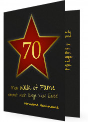 Geburtstagseinladung zum 70., Walk of fame