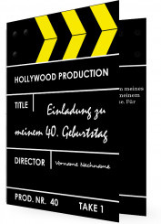 Geburtstagseinladungen 40., Filmklappe