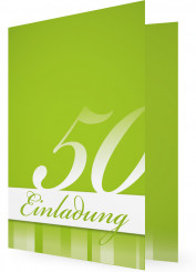 Geburtstagseinladungen 50., Grüne Karte mit großer Zahl