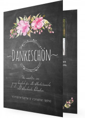 Goldhochzeit Dankkarten gestalten, Blumen Aquarell