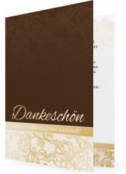 Goldhochzeit Danksagung, Dunkel/Hellbraun Ornamente