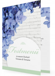 günstige Hochzeitsmenükarten, Blaue Blüten