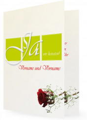 Hochzeit Einladungskarte, Klassische Rote Rose