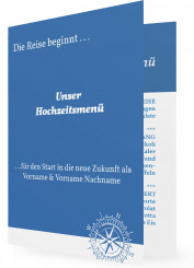 Hochzeit Menükarten drucken, Kompass