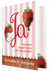 Hochzeitseinladung, Schokoerdbeeren