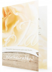 Hochzeitseinladungen selbst gestalten, große Weiße Rose