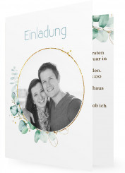 Hochzeitseinladungskarten, Eukalyptus-Kranz