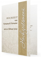 Hochzeitsmenü Vorlagen günstig, schlicht mit Balken in Gold