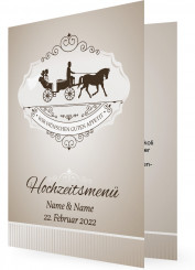 Hochzeitsmenü Vorlagen, Pferdekutsche