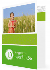 Jugendweihe Danksagungen, grün mit Button