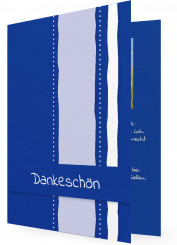 Jugendweihe Danksagungskarte, blaue Karte mit Streifen