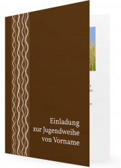 Jugendweihe Karten, dezente Wellen in Braun