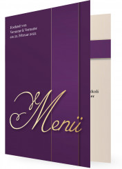 Karte mit Hochzeitsmenü, Lila