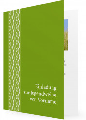 Karten Jugendweihe, schlicht in Grün