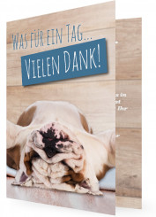 Kartenvorlage für Geburtstagsdanksagung, Hund