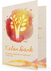 Kartenvorlage Jugendweihe Danksagung, Aquarell Wellen in orange