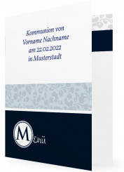 Kartenvorlage Menü, blau mit Button