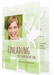 Kommunion Einladung, Grüne Kästchen