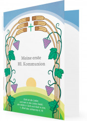 Kommunion Einladungskarte, Ähren und Weinranken