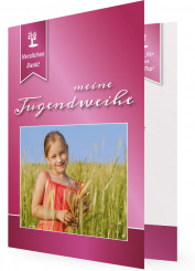 Danksagungen für die Jugendweihe gestalten, Band, rosa