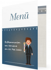 Menü Karte, Kommunionkind Junge