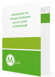 Menükarte, grün mit Button