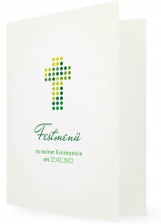 Menükarte Vorlage, Kreuz aus Punkten, grün