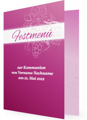 Menükarten gestalten, Weinstock, Rosa