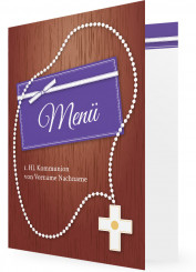 Menükarten, Rosenkranz, Lila