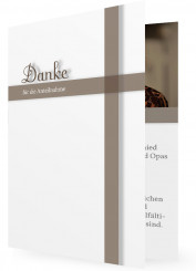 Trauer Dankkarten, braune überkreuzende Balken