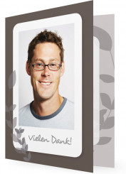 Vorlage Dankkarte Geburtstag, klassische Karte, Braun