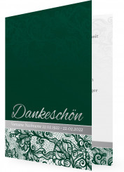 Vorlage Danksagung Trauer, Floral in dunkelgrün