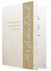 Vorlage für Danksagung zur Hochzeit, Schlicht mit Goldfarbenen Balken