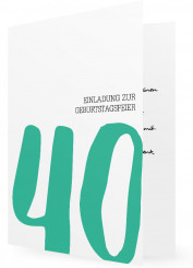 Vorlage für 40. Geburtstagseinladung, große grüne 40